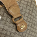 CELINE Macadam Canvas Shoulder Bag PVC Beige Gold Auth 177275A-15