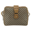 CELINE Macadam Canvas Shoulder Bag PVC Beige Gold Auth 177275A-2