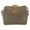 CELINE Macadam Canvas Shoulder Bag PVC Beige Gold Auth 177275A-3