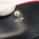 CELINE Double Flap Shoulder Bag Leather Black Gold Auth 177277A-17