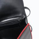 CELINE Double Flap Shoulder Bag Leather Black Gold Auth 177277A-22