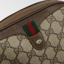 GUCCI GG Supreme Web Sherry Line Bag PVC Beige Gold 89 02 066 Auth 177279-14
