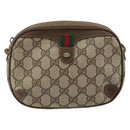GUCCI GG Supreme Web Sherry Line Bag PVC Beige Gold 89 02 066 Auth 177279-2