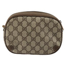 GUCCI GG Supreme Web Sherry Line Bag PVC Beige Gold 89 02 066 Auth 177279-3