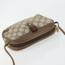GUCCI GG Supreme Web Sherry Line Bag PVC Beige Gold 89 02 066 Auth 177279-6