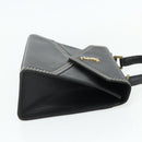 SAINT LAURENT Handtas Leer Zwart Goud Auth 177280A-4