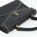 SAINT LAURENT Handtas Leer Zwart Goud Auth 177280A-6