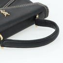 SAINT LAURENT Handtas Leer Zwart Goud Auth 177280A-7