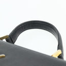 SAINT LAURENT Handtas Leer Zwart Goud Auth 177280A-8