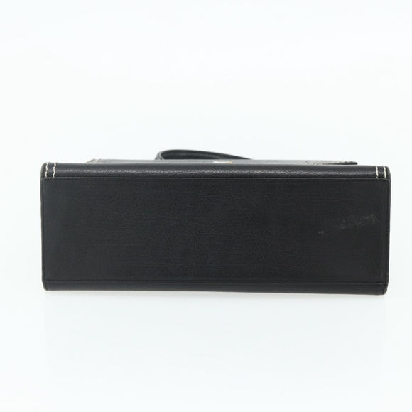 SAINT LAURENT Handtas Leer Zwart Goud Auth 177280A