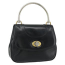 GUCCI Hand Bag Leather Black Auth 177281A-1