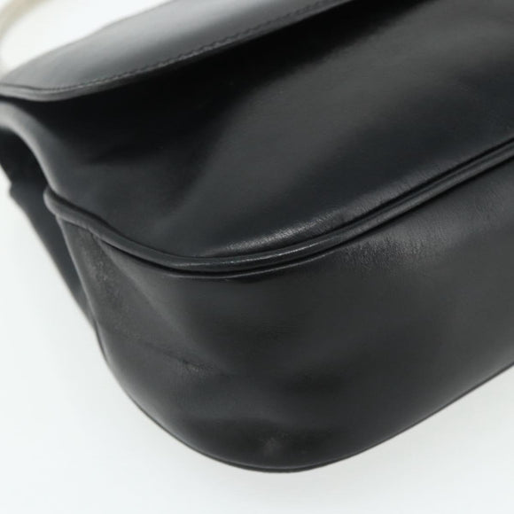 GUCCI Hand Bag Leather Black Auth 177281A