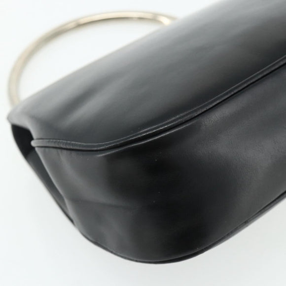 GUCCI Hand Bag Leather Black Auth 177281A