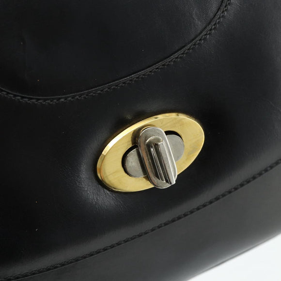 GUCCI Hand Bag Leather Black Auth 177281A