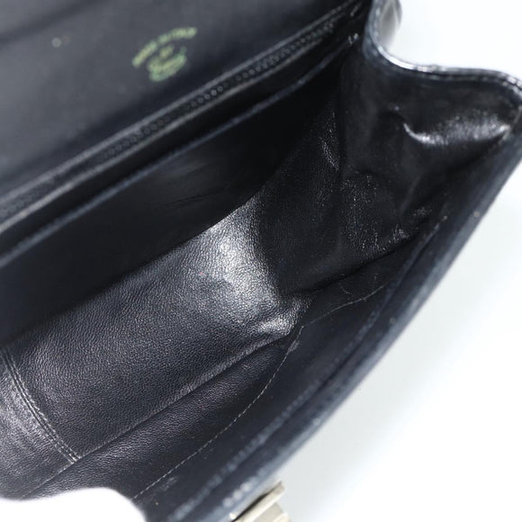 GUCCI Hand Bag Leather Black Auth 177281A