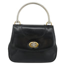 GUCCI Hand Bag Leather Black Auth 177281A-2