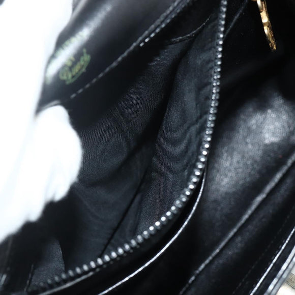 GUCCI Hand Bag Leather Black Auth 177281A
