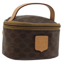 CELINE Macadam Canvas Hand pouch Hand Bag PVC Leather Brown Gold Auth 177287A-1