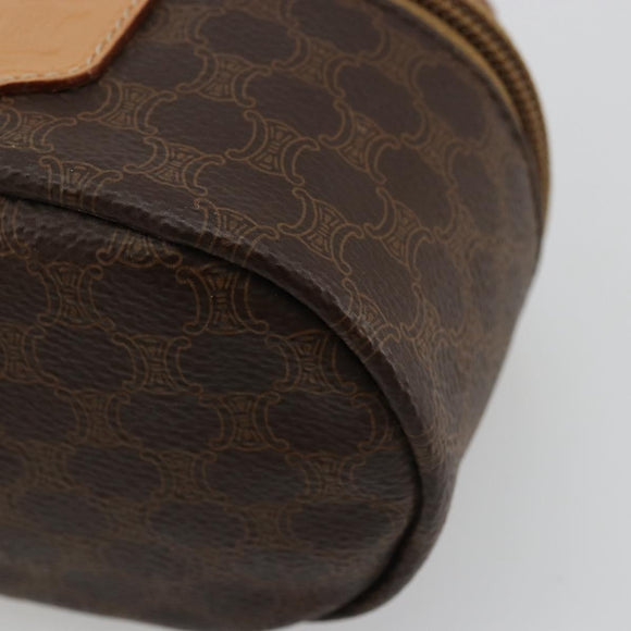 CELINE Macadam Canvas Hand pouch Hand Bag PVC Leather Brown Gold Auth 177287A