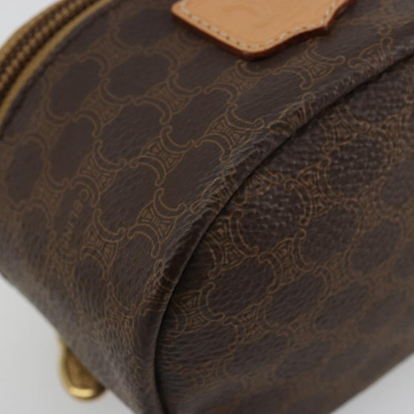 CELINE Macadam Canvas Hand pouch Hand Bag PVC Leather Brown Gold Auth 177287A