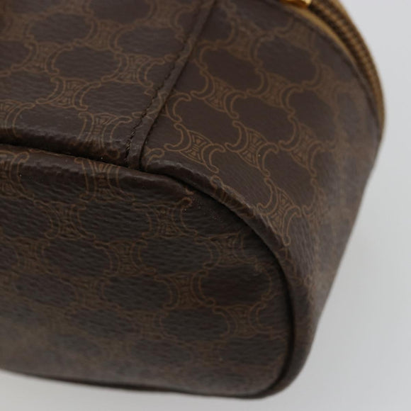 CELINE Macadam Canvas Hand pouch Hand Bag PVC Leather Brown Gold Auth 177287A