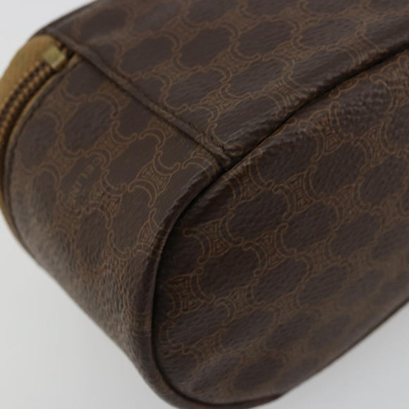 CELINE Macadam Canvas Hand pouch Hand Bag PVC Leather Brown Gold Auth 177287A