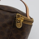 CELINE Macadam Canvas Hand pouch Hand Bag PVC Leather Brown Gold Auth 177287A-14