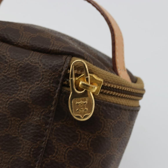 CELINE Macadam Canvas Hand pouch Hand Bag PVC Leather Brown Gold Auth 177287A