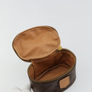 CELINE Macadam Canvas Hand pouch Hand Bag PVC Leather Brown Gold Auth 177287A-15