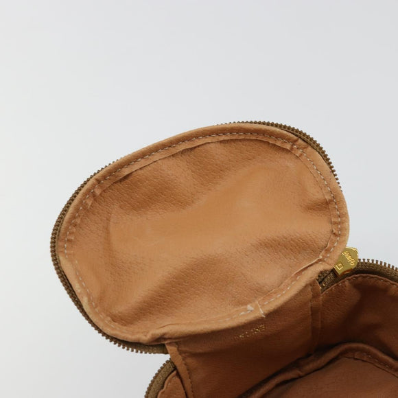 CELINE Macadam Canvas Hand pouch Hand Bag PVC Leather Brown Gold Auth 177287A