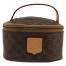 CELINE Macadam Canvas Hand pouch Hand Bag PVC Leather Brown Gold Auth 177287A-2