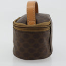 CELINE Macadam Canvas Hand pouch Hand Bag PVC Leather Brown Gold Auth 177287A-4