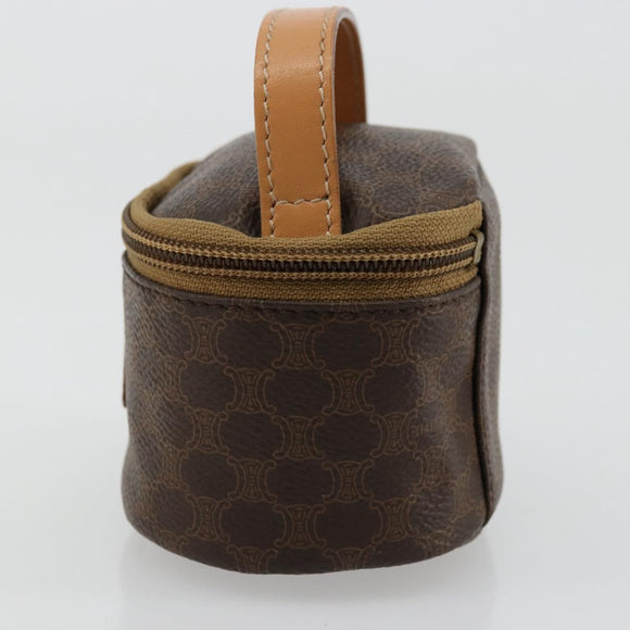 CELINE Macadam Canvas Hand pouch Hand Bag PVC Leather Brown Gold Auth 177287A