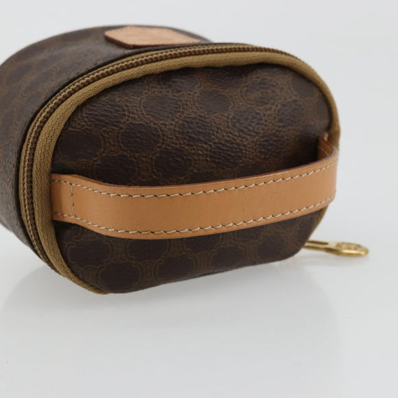 CELINE Macadam Canvas Hand pouch Hand Bag PVC Leather Brown Gold Auth 177287A