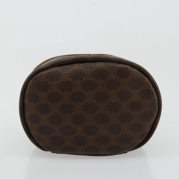 CELINE Macadam Canvas Hand pouch Hand Bag PVC Leather Brown Gold Auth 177287A