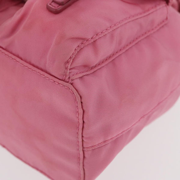 PRADA Chain Shoulder Bag Nylon Pink Silver Auth 177289A