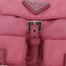 PRADA Chain Shoulder Bag Nylon Pink Silver Auth 177289A-9