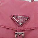 PRADA Chain Shoulder Bag Nylon Pink Silver Auth 177289A-21