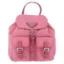 PRADA Chain Shoulder Bag Nylon Pink Silver Auth 177289A-13