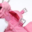 PRADA Chain Shoulder Bag Nylon Pink Silver Auth 177289A-25