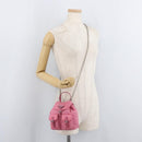 PRADA Chain Shoulder Bag Nylon Pink Silver Auth 177289A-26