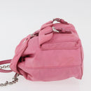 PRADA Chain Shoulder Bag Nylon Pink Silver Auth 177289A-4