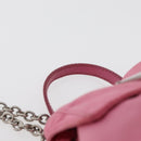 PRADA Chain Shoulder Bag Nylon Pink Silver Auth 177289A-14