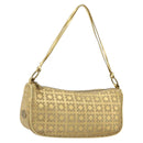 CELINE Shoulder Bag Suede Gold Auth 177291A-1
