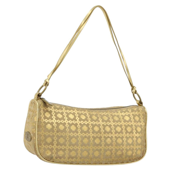 CELINE Shoulder Bag Suede Gold Auth 177291A