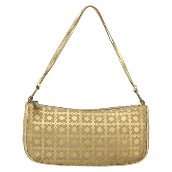 CELINE Shoulder Bag Suede Gold Auth 177291A