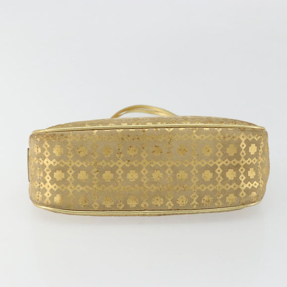 CELINE Shoulder Bag Suede Gold Auth 177291A