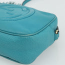 GUCCI Soho Shoulder Bag Leather Light Blue Gold 308364 Auth 177292A-10