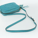 GUCCI Soho Shoulder Bag Leather Light Blue Gold 308364 Auth 177292A-7