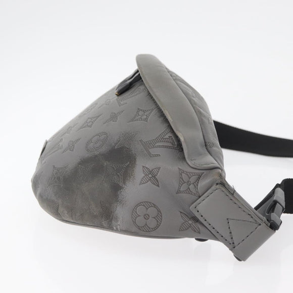 LOUIS VUITTON Monogram Shadow Discovery Bum Bag PM Gray M46108 LV Auth 177293